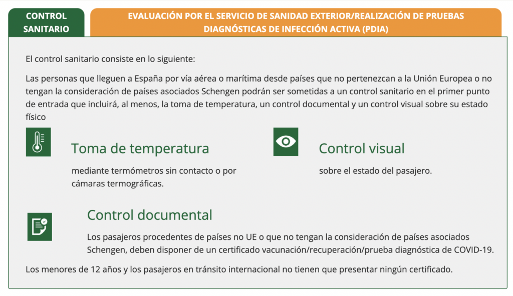 requisitos sanitarios para viajar a españa 