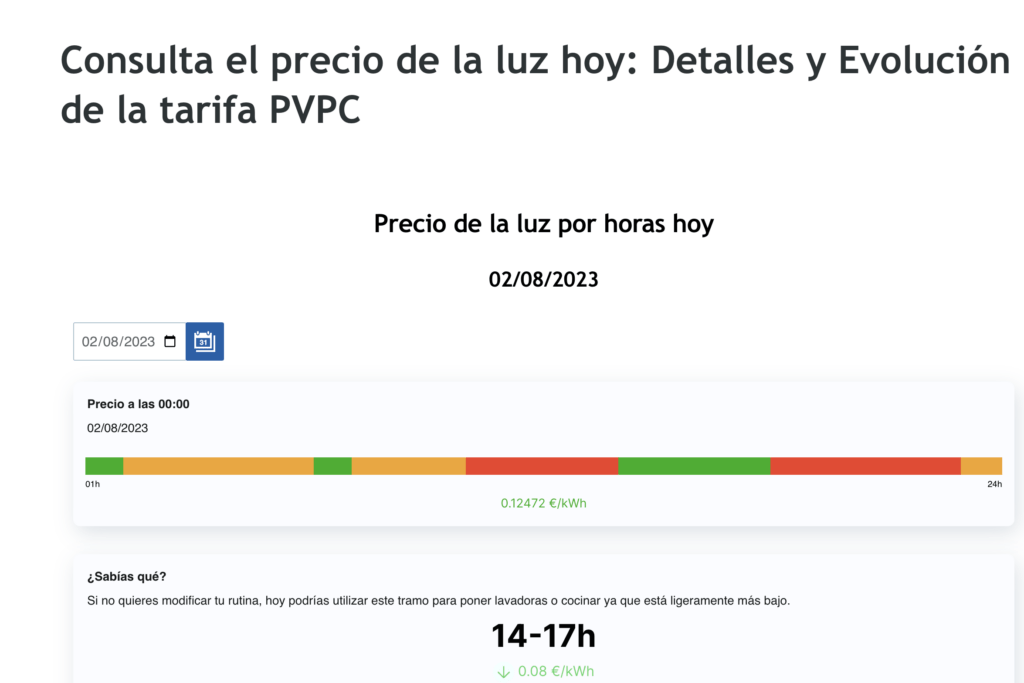 cuanto cuesta la luz en españa